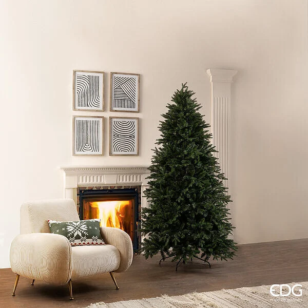 EDG Enzo De Gasperi Albero di Natale Pino Cristallo H 210 Cm D 124 Cm Verde
