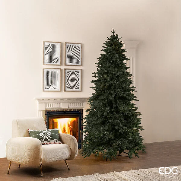 EDG Enzo De Gasperi Albero di Natale Pino Cristallo H 240 Cm D 139 Cm Verde