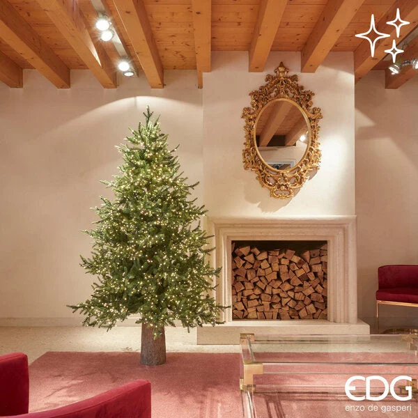 EDG Enzo De Gasperi Albero di Natale Pino Luxury H 180 Cm D 136 Cm con 3.000 Led Verde