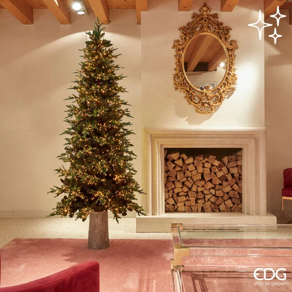 EDG Enzo De Gasperi Albero di Natale Pino Luxury New con 3.000 Led H 210 Cm D 110 Cm