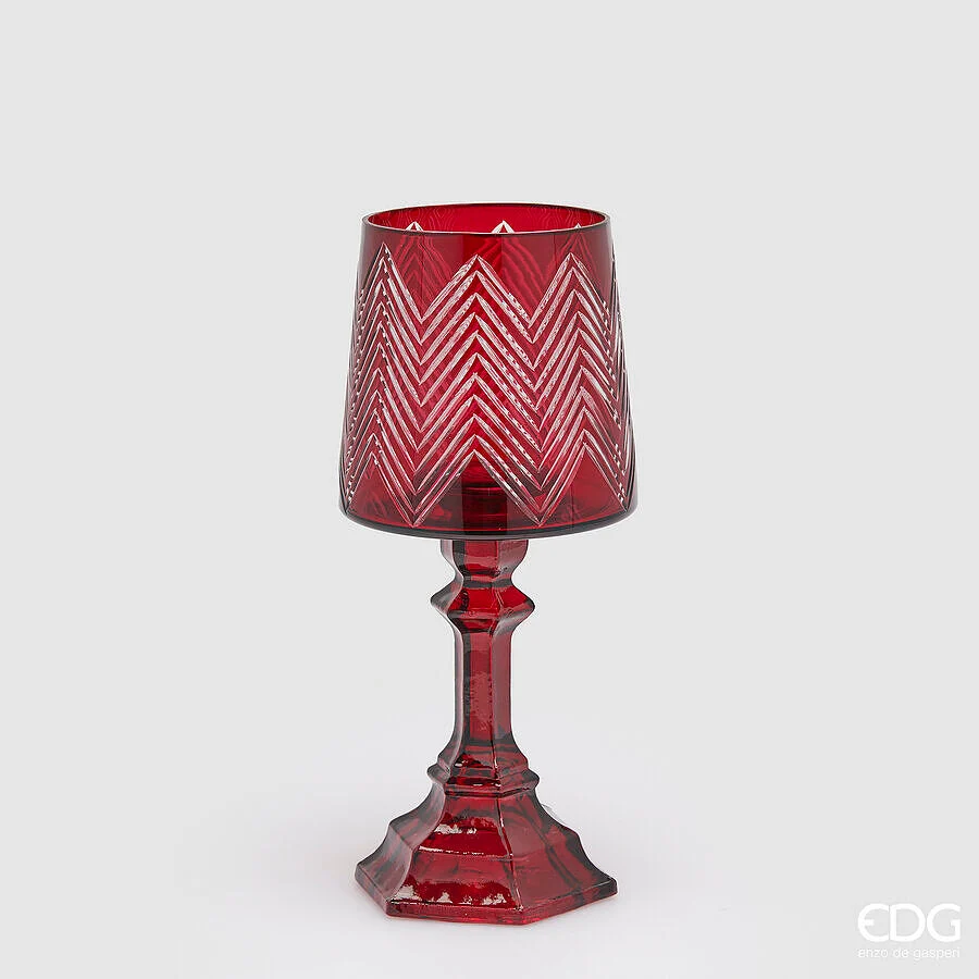 EDG Enzo De Gasperi Portacandela Abat Jour H 30 Cm D 13 Cm Rosso