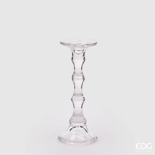 EDG Enzo De Gasperi Portacandela Classico Eos H 30 Cm D 12 Cm Natural Trasparente