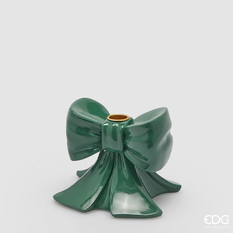 EDG Enzo De Gasperi Portacandela Fiocco H 11 Cm L 13 Cm L 13 Cm Verde