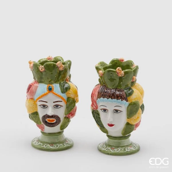 EDG Enzo De Gasperi Portacandela Sicily H 11 Cm D 11 Cm Lui o Lei 1 Pz  Multicolor