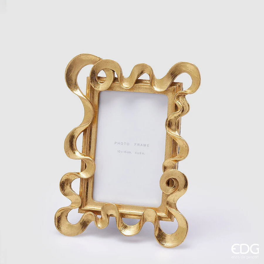 EDG Enzo De Gasperi Portafoto Natale Balze Rettangolare H 23 Cm L 18 Cm Gold