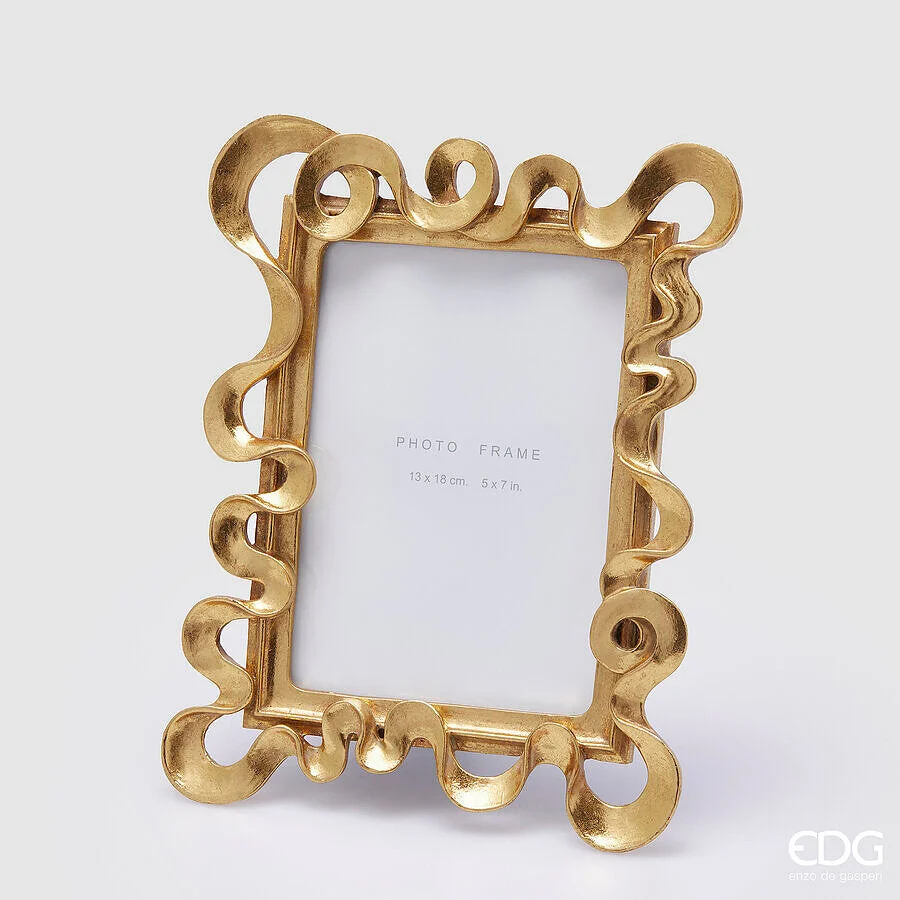 EDG Enzo De Gasperi Portafoto Natale Balze Rettangolare H 26 Cm L 20 Cm Gold