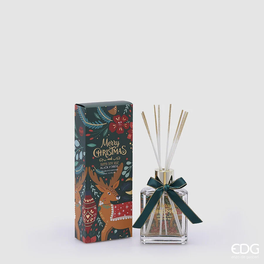 EDG Enzo De Gasperi Profumatore Natale Bottiglia Joyful 180 Ml H 13,5 Cm Black Forest