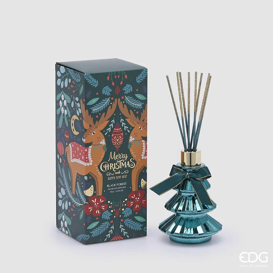 EDG Enzo De Gasperi Profumatore Natale Bottiglia Joyful Pino 170 Ml H 13,5 Cm Black Forest