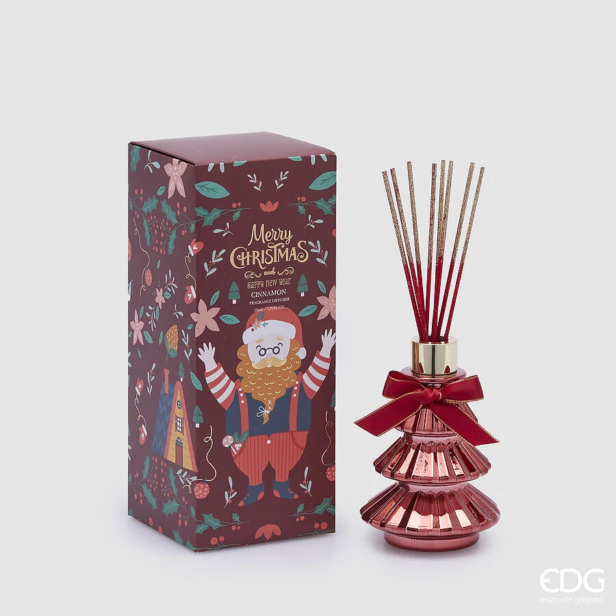 EDG Enzo De Gasperi Profumatore Natale Bottiglia Joyful Pino 170 Ml H 13,5 Cm Cinnamon