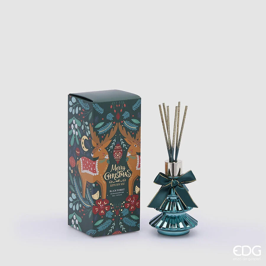 EDG Enzo De Gasperi Profumatore Natale Bottiglia Joyful Pino 60 Ml H 10,5 Cm Black Forest