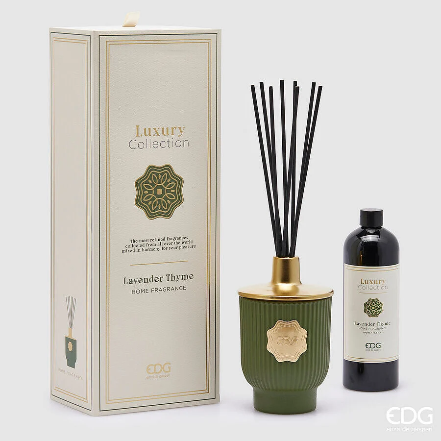 EDG Enzo De Gasperi Profumatore Bottiglia Luxury 500 Ml H 16 Cm D 10 Cm Lavender Thyme