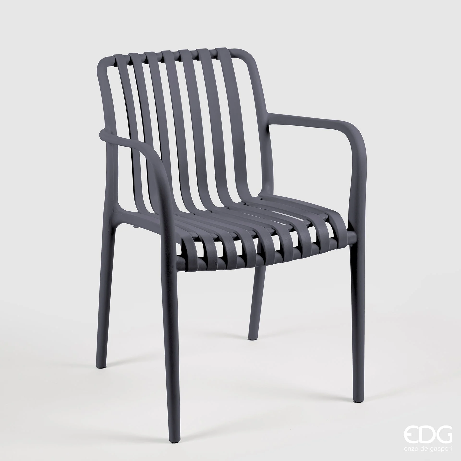 EDG Enzo De Gasperi Sedia Righe Grigio Scuro Polipropilene