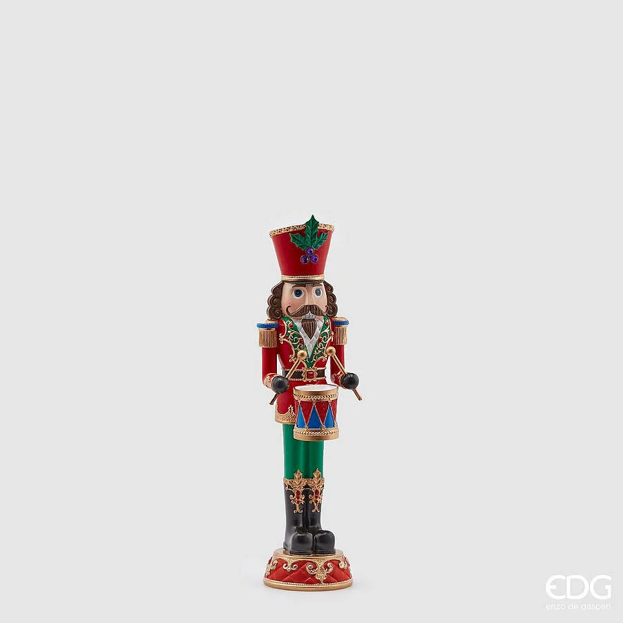EDG Enzo De Gasperi Soldatino Natale con Tamburo H 35 Cm Multicolor