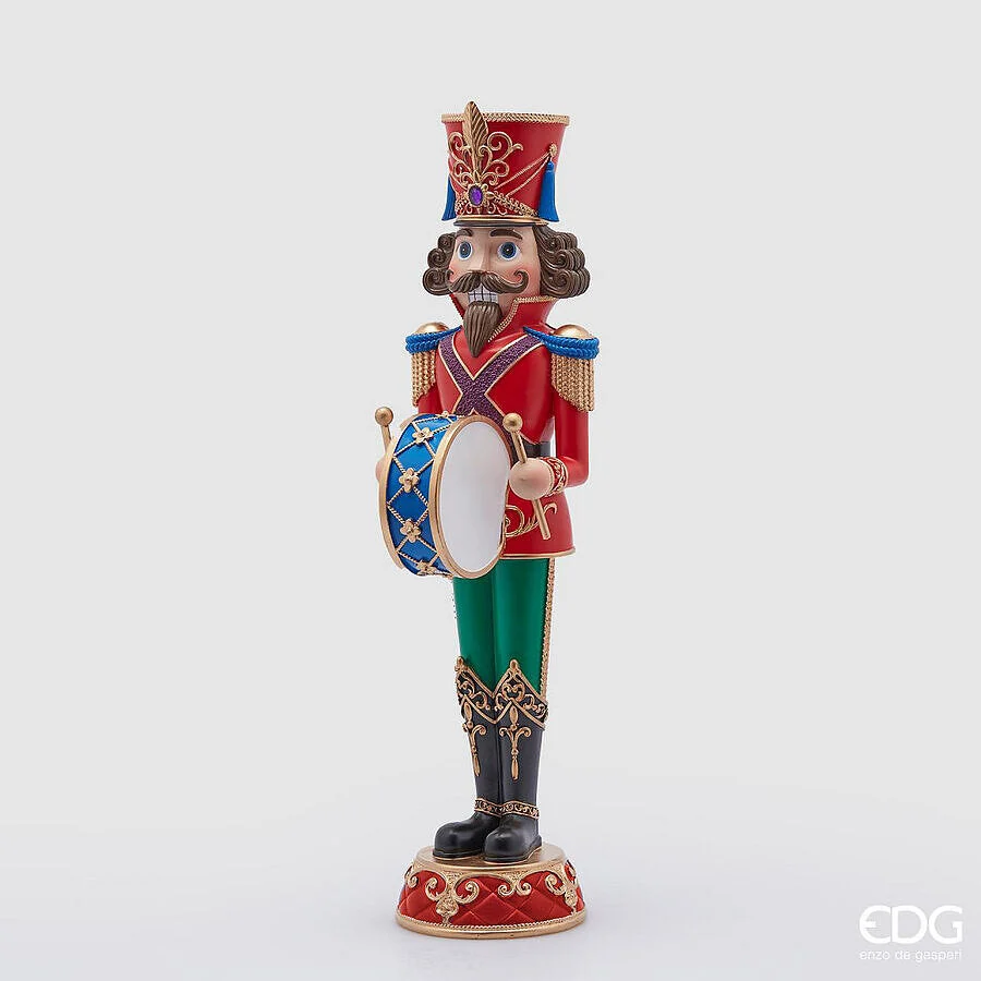EDG Enzo De Gasperi Soldatino Natale con Tamburo H 50 Cm 14 x 14 Cm Multicolor