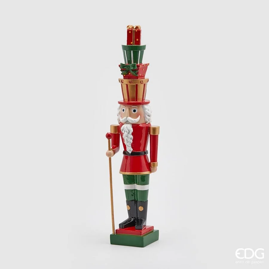 EDG Enzo De Gasperi Soldatino Natale Poly H 51 Cm Cappello con Doni Green Red