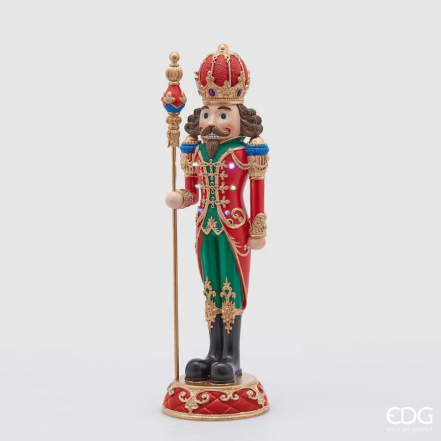 EDG Enzo De Gasperi Soldatino Natale Scettro con Led H 50 Cm 14 x 14 Cm Multicolor