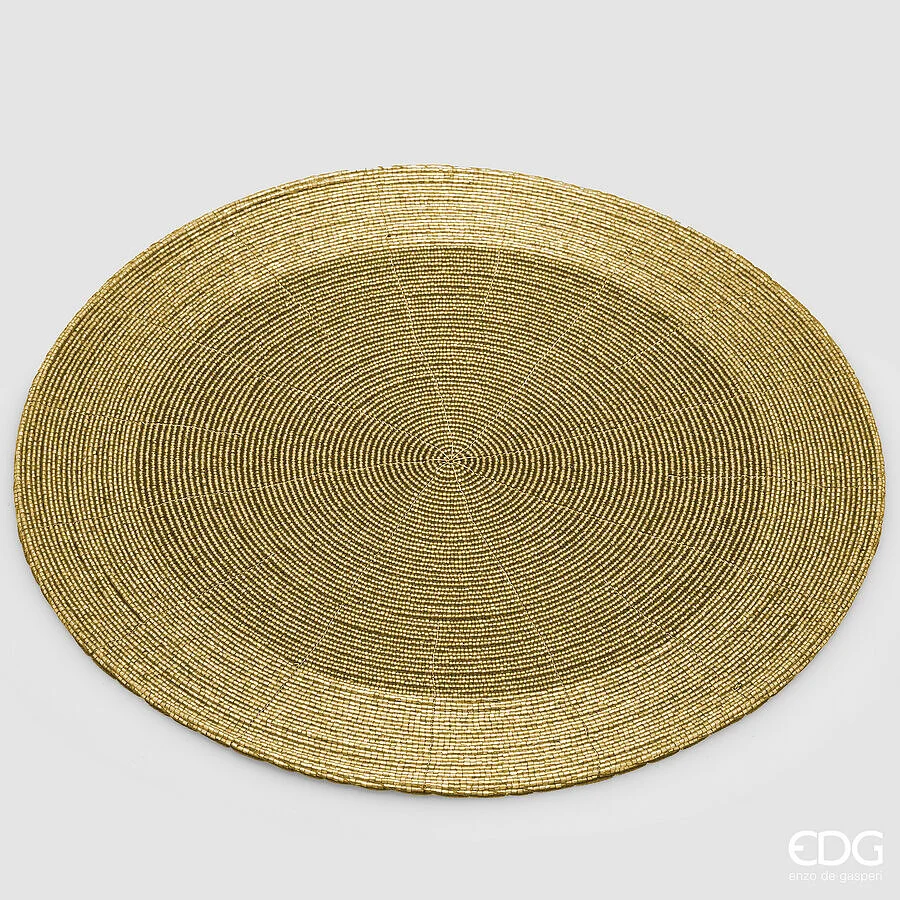 EDG Enzo De Gasperi Sottopiatto Perle Rotondo D 36 Cm Gold