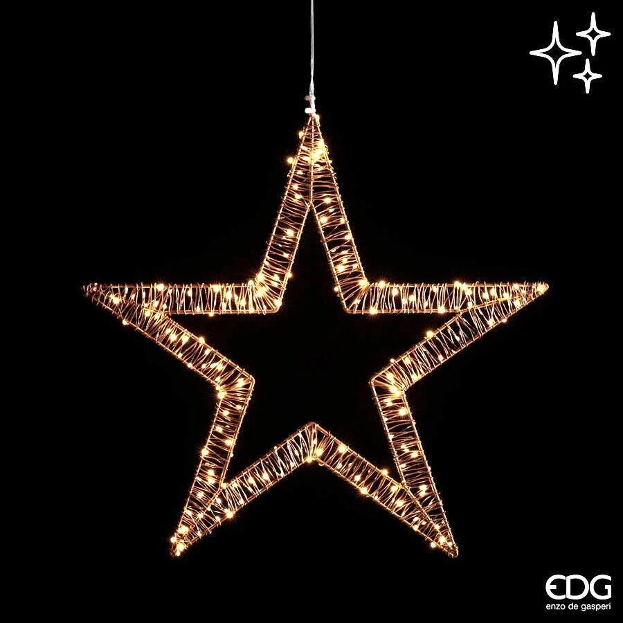 EDG Enzo De Gasperi Stella Natale Microled Flat D 60 Cm 250 Led Intermittente Ivory