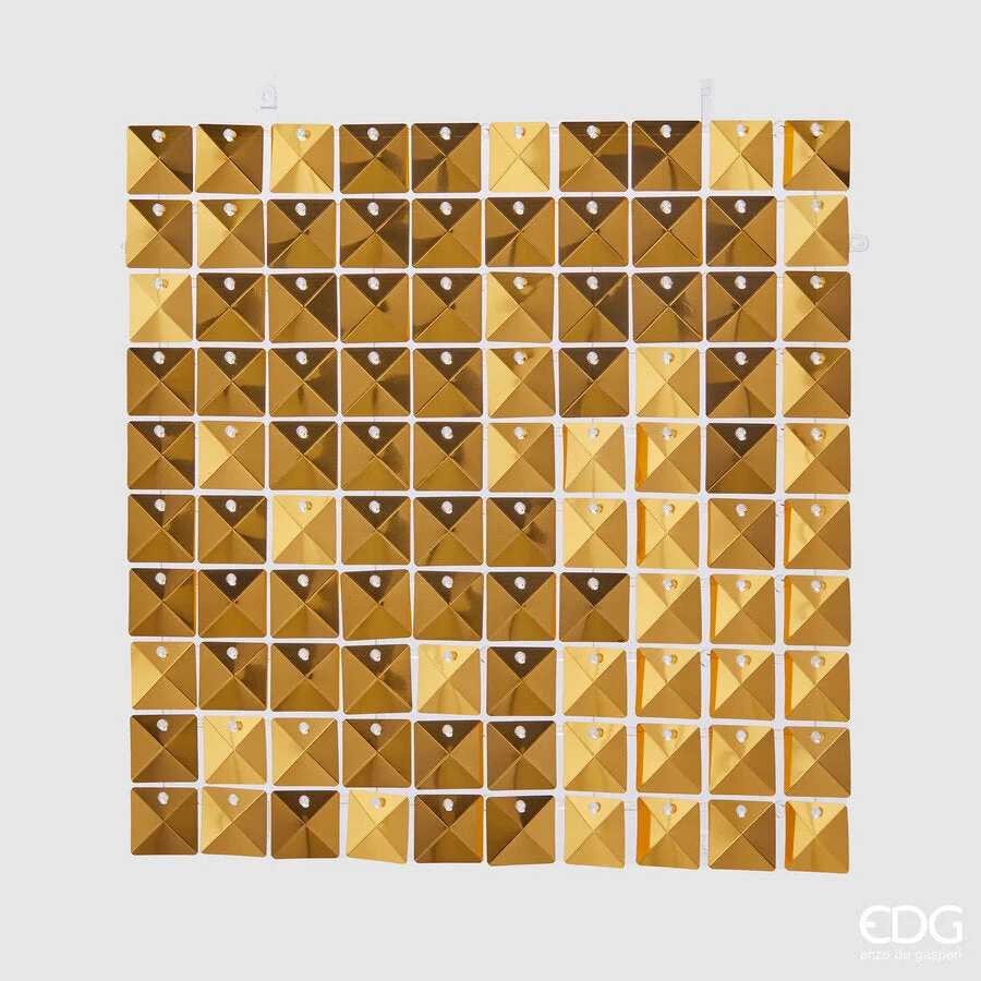 EDG Enzo De Gasperi Tenda Natale Glitter Quadrato  30 x 30 Cm Oro
