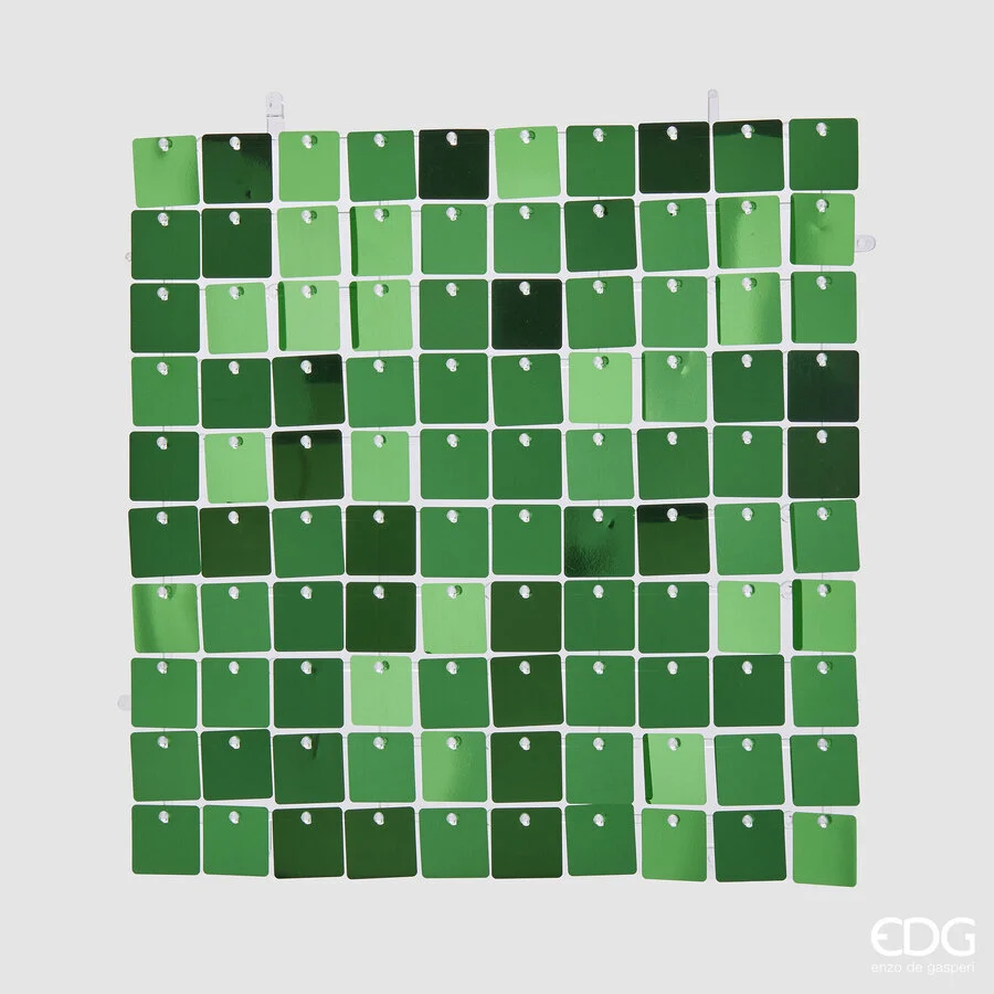 EDG Enzo De Gasperi Tenda Natale Glitter Quadrato  30 x 30 Cm Verde Smeraldo
