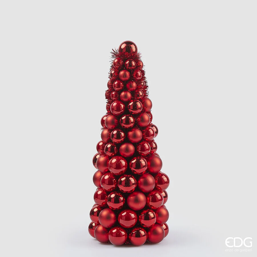 EDG Enzo De Gasperi Topiary Pallemix Cono Natale X96 H 50 Cm D 21 Cm Red