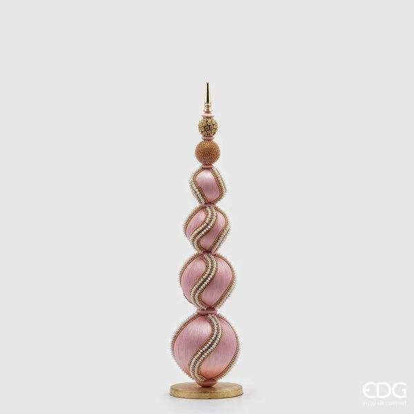 EDG Enzo De Gasperi Topiary Sfere Mix Perle Natale H 65 Cm D 16 Cm Rosa