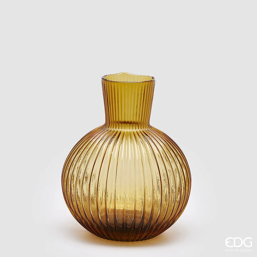 EDG Enzo De Gasperi Vaso Ampolla H 35 Cm D 29 Cm Ambra