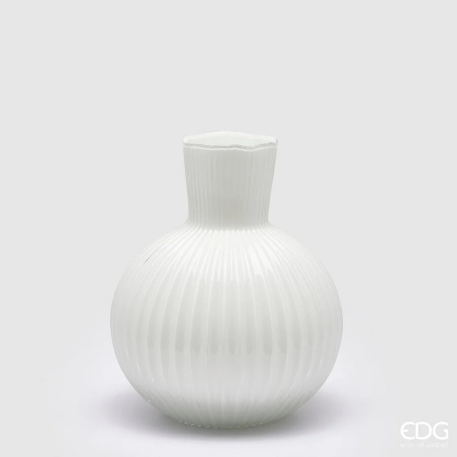 EDG Enzo De Gasperi Vaso Ampolla H 35 Cm D 29 Cm Bianco