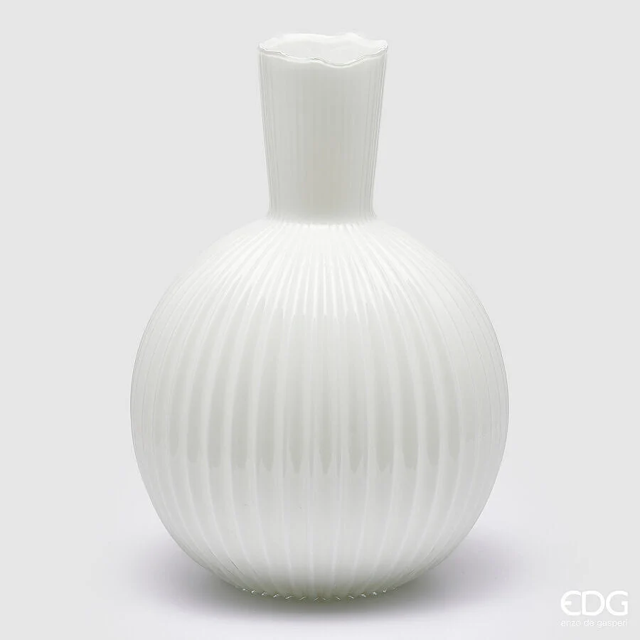 EDG Enzo De Gasperi Vaso Ampolla H 48 Cm D 34 Cm Bianco