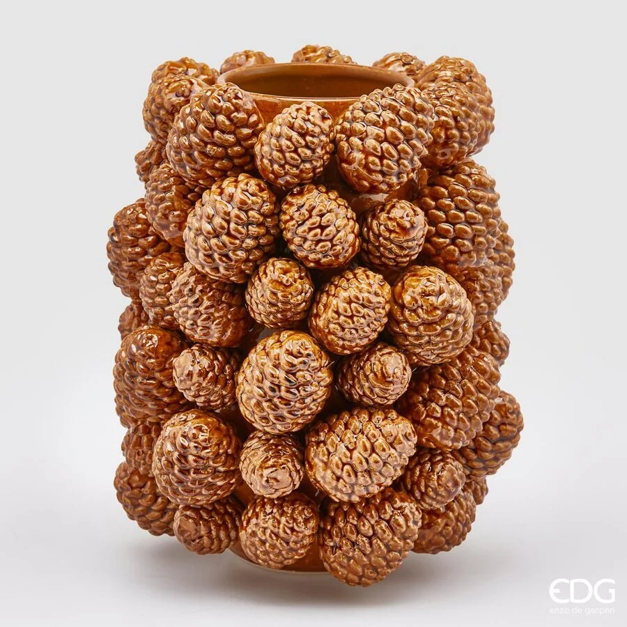 EDG Enzo De Gasperi Vaso Chakra Pigne H 32 Cm D 26 Cm Camel