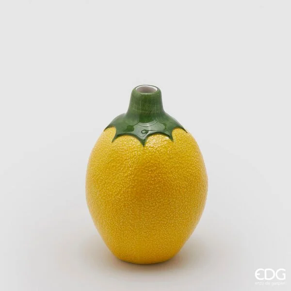 EDG Enzo De Gasperi Vaso Limoni H 21 Cm D 15 Cm Giallo Verde