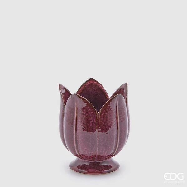 EDG Enzo De Gasperi Vaso Tulipano H 19 Cm D 16 Cm Purple