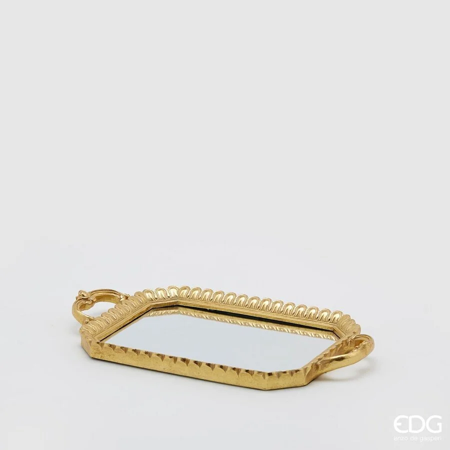 EDG Enzo De Gasperi Vassoio Natale Specchio Deco 39 x 22 Cm Gold