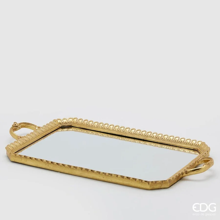 EDG Enzo De Gasperi Vassoio Specchio Deco 56 x 30 Cm Gold