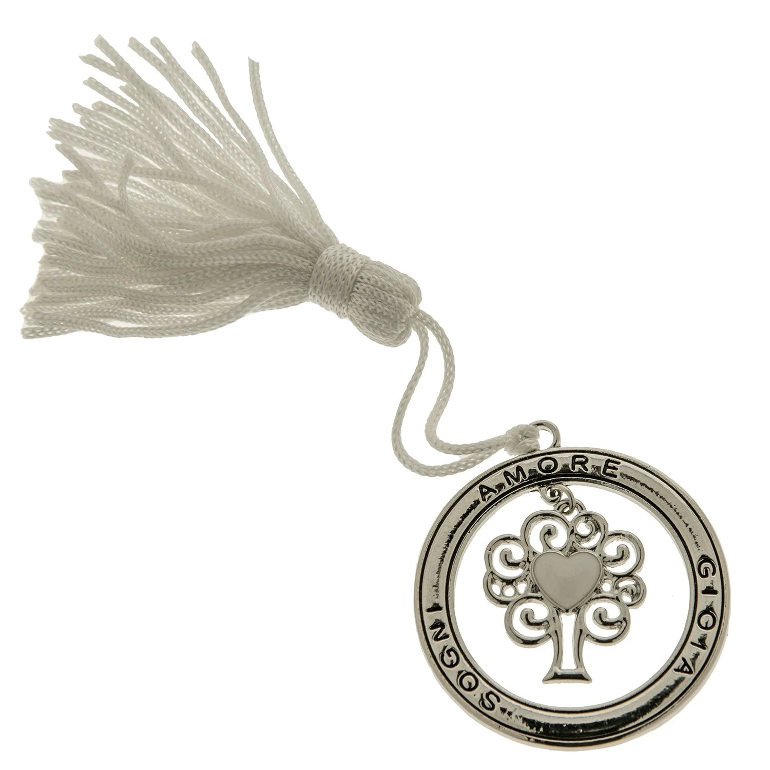 ETM Bomboniera Decorazione Zama Albero Cuore D 4 Cm con Nappo 12 Pz