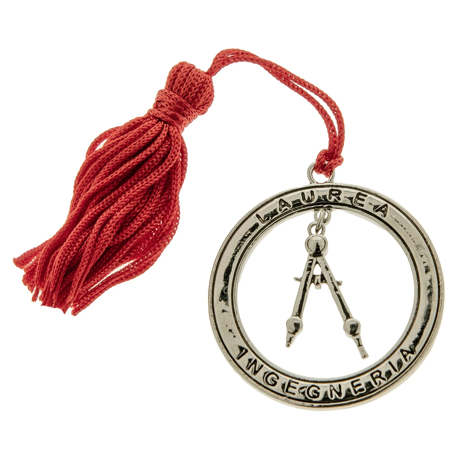 ETM Bomboniera Decorazione Zama Laurea Ingegneria D 4 Cm con Nappa Rosso 12 Pz