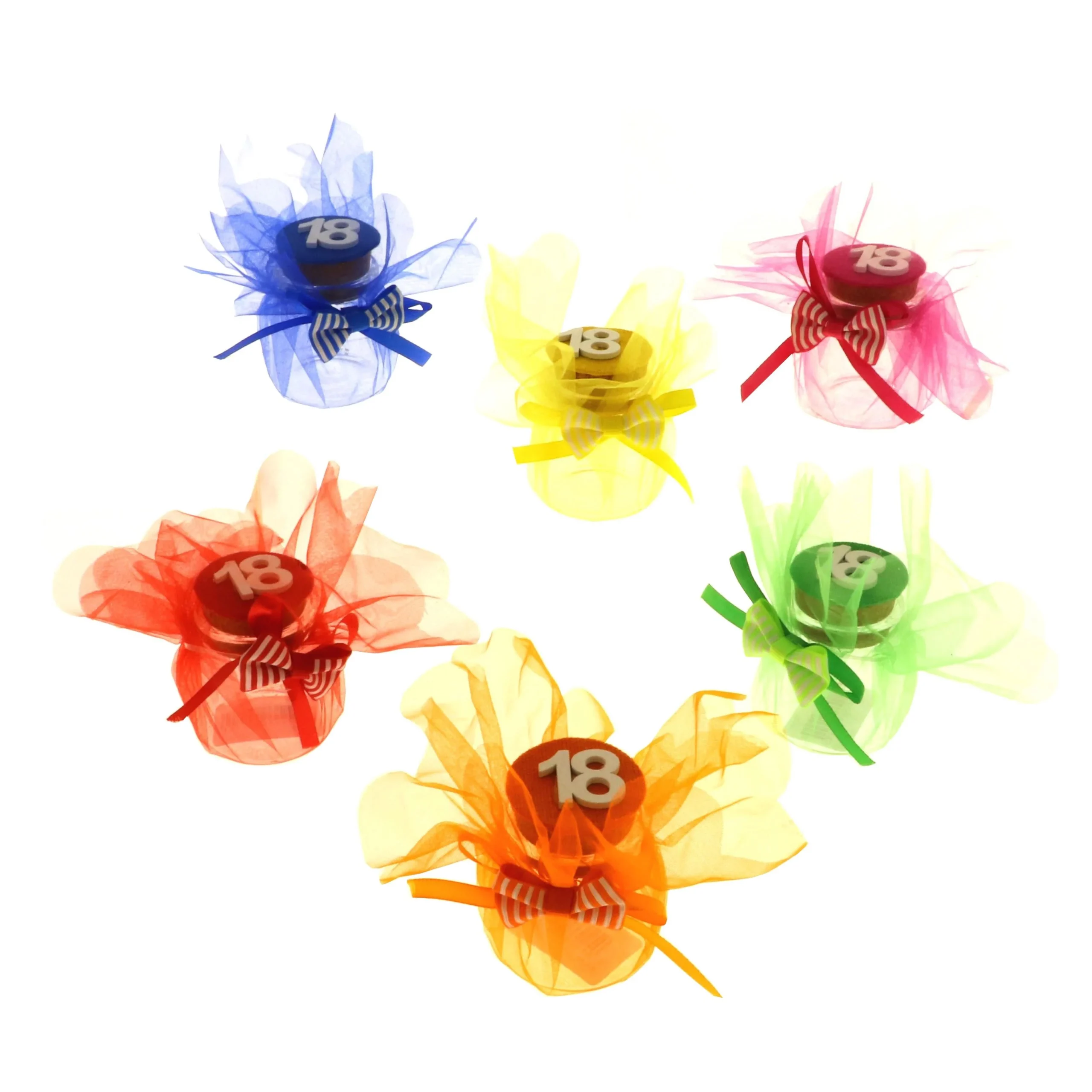 ETM Bomboniera Glass Box 18 Anni H 9 Cm 6 Pz Multicolor