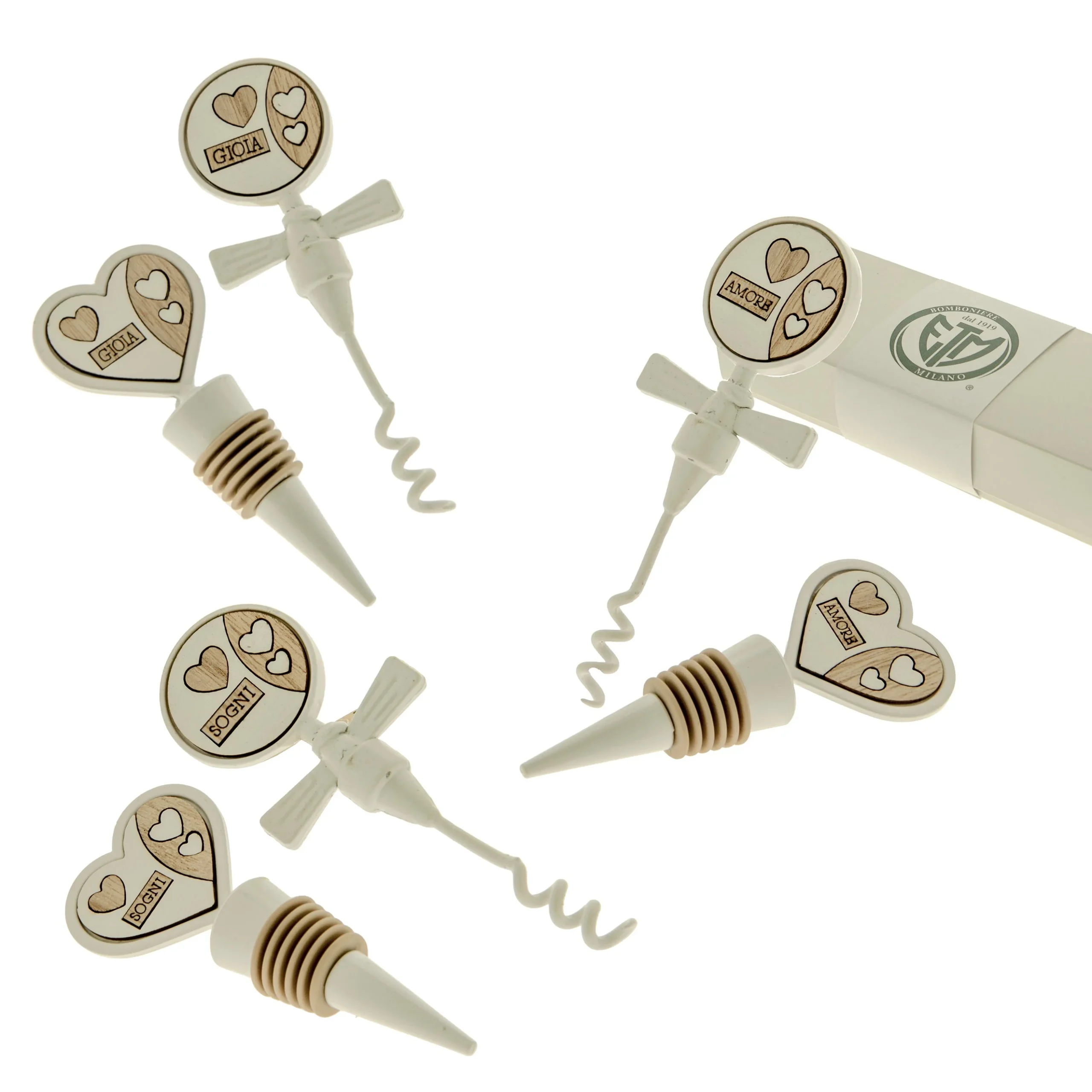ETM Bomboniera Unique Set Vino Tappo e Cavatappo 12,5 Cm 1 Cf