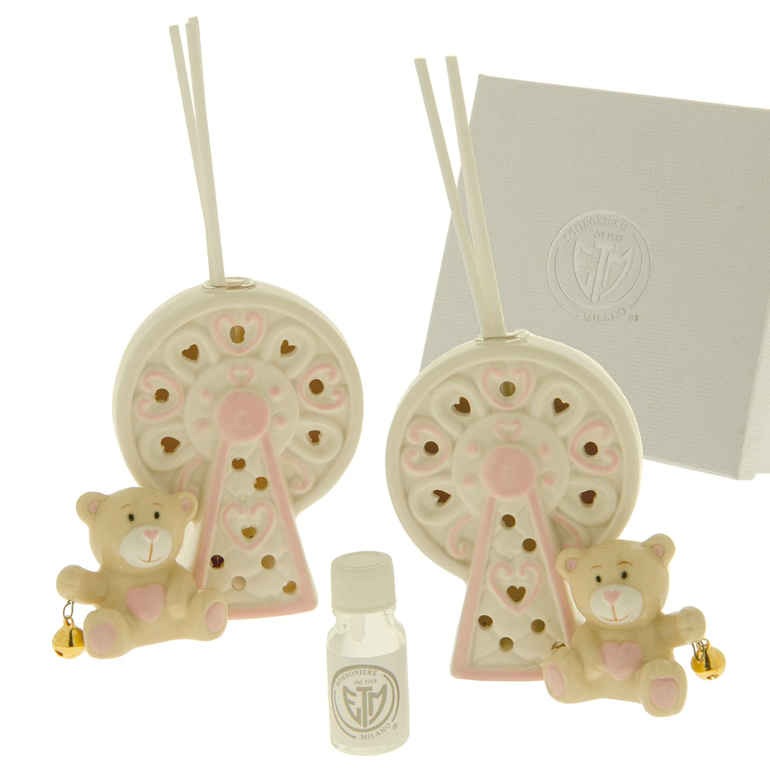 ETM Diffusore Orso Benny Rosa H 10 Cm con Scatola 1 Pz