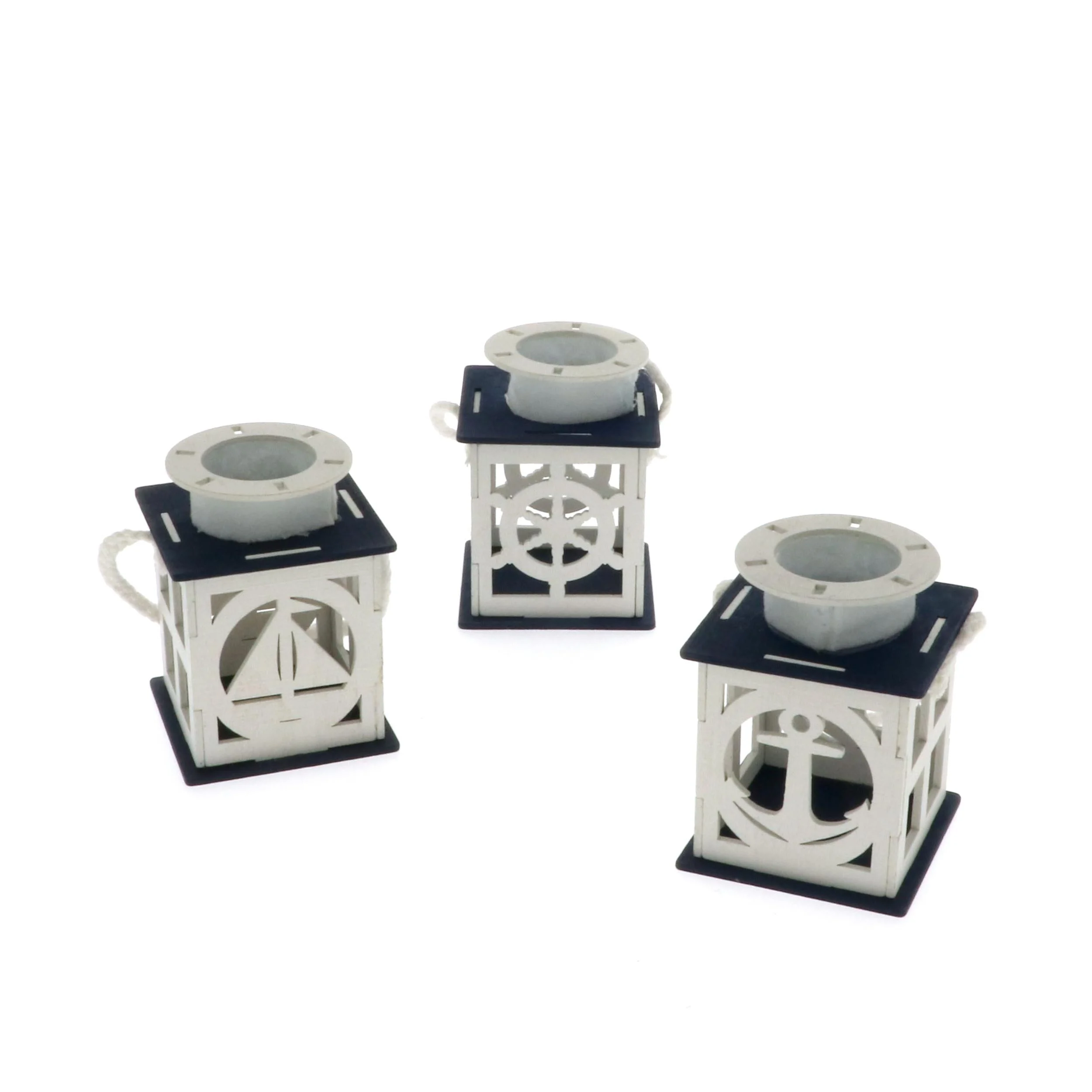ETM Lanterna Mare Led H 8 Cm L 6 Cm Bianco Blu 1 Pz