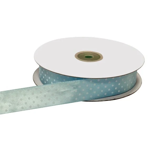 ETM Nastro Doppio Raso Pois 25 Mm 50 Mt Celeste