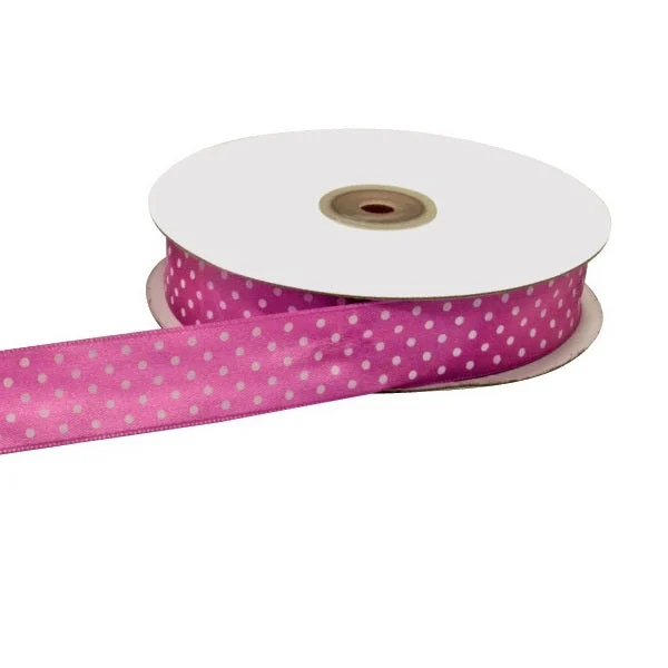 ETM Nastro Doppio Raso Pois 25 Mm 50 Mt Fuxia