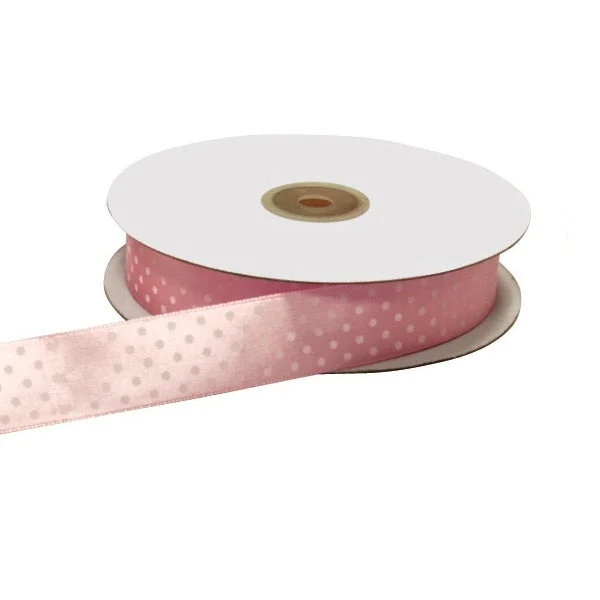 ETM Nastro Doppio Raso Pois 25 Mm 50 Mt Rosa