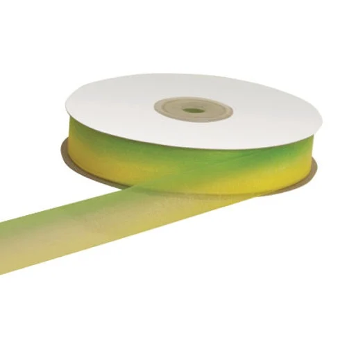 ETM Nastro Organza Bicolore 20 Mm 50 Mt Verde Giallo