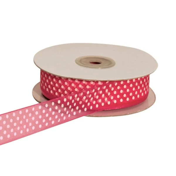 ETM Nastro Organza Pois 10 Mm 50 Mt Fragola