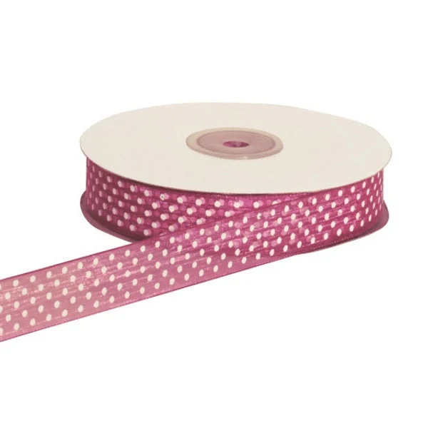 ETM Nastro Organza Pois 10 Mm 50 Mt Fuxia