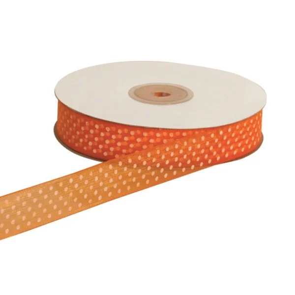 ETM Nastro Organza Pois 20 Mm 50 Mt Arancione