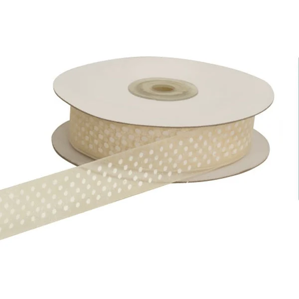ETM Nastro Organza Pois 20 Mm 50 Mt Avorio