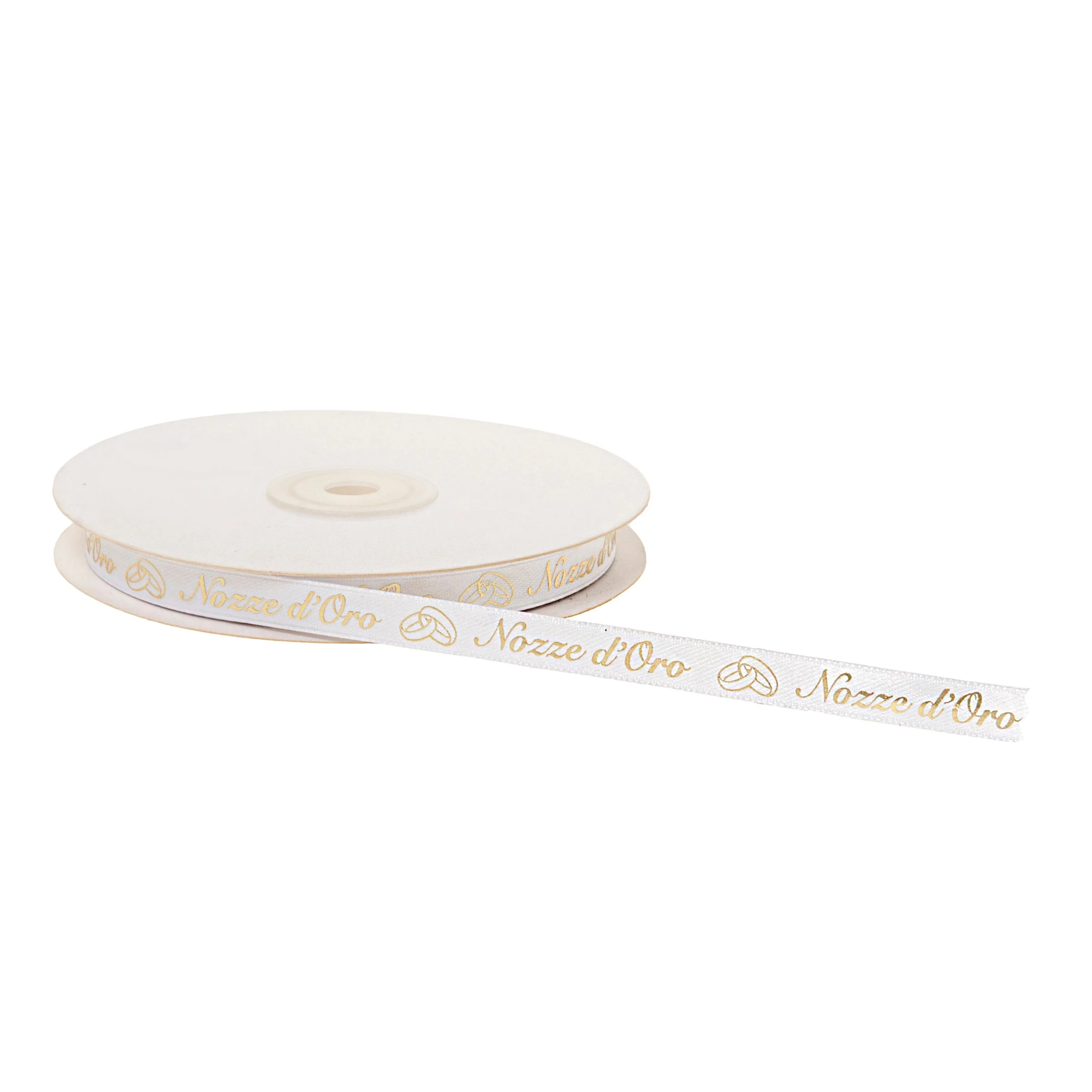 ETM Nastro Raso Nozze d'Oro 10 Mm 25 Mt Bianco