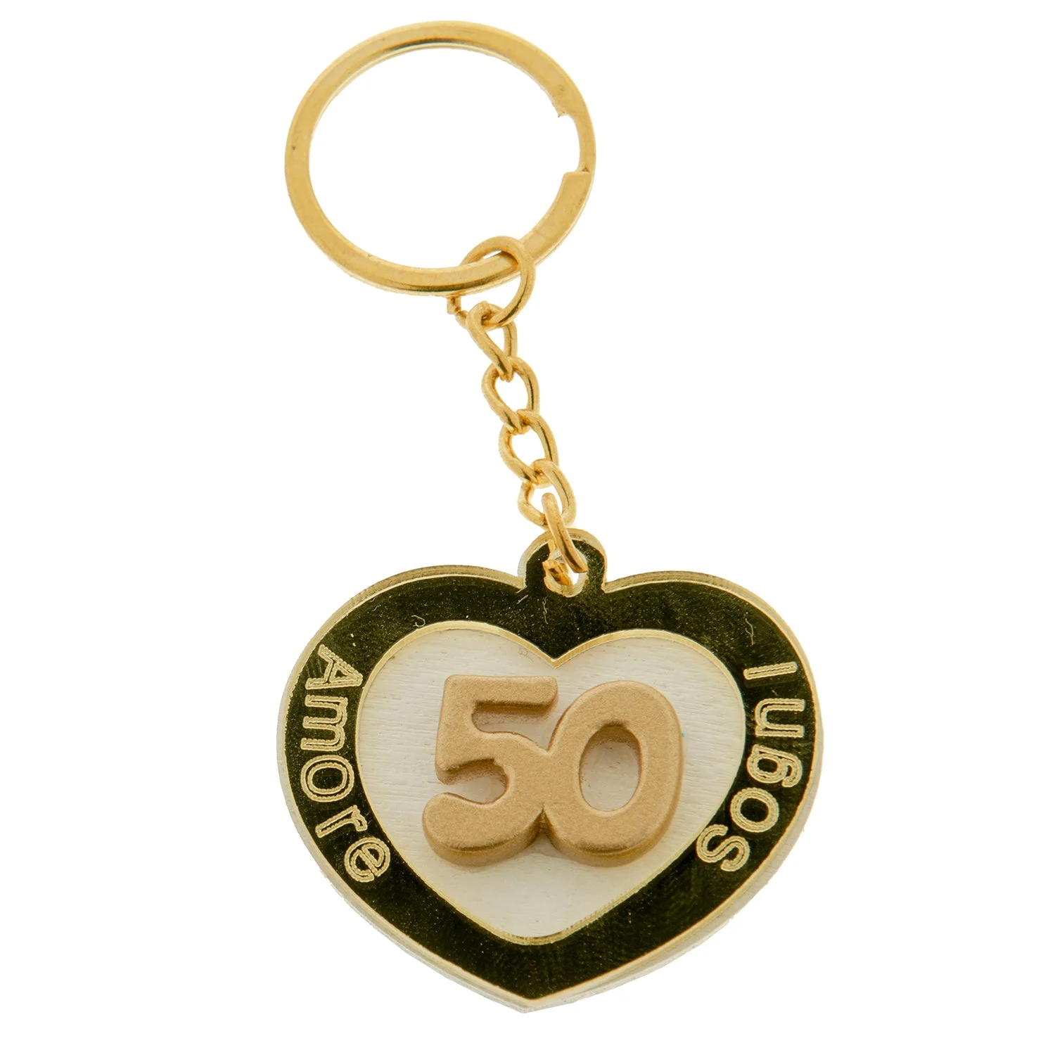 ETM Porta Chiave Cuore 50 ° Anniversario 4,5 Cm 12 Pz